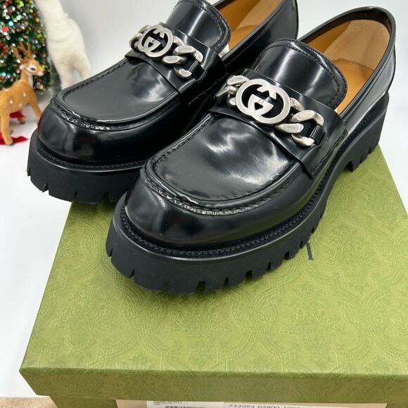 Men’s Gucci interlocking G lug sole loafers size 10 made in Italy - Picture 9 of 9